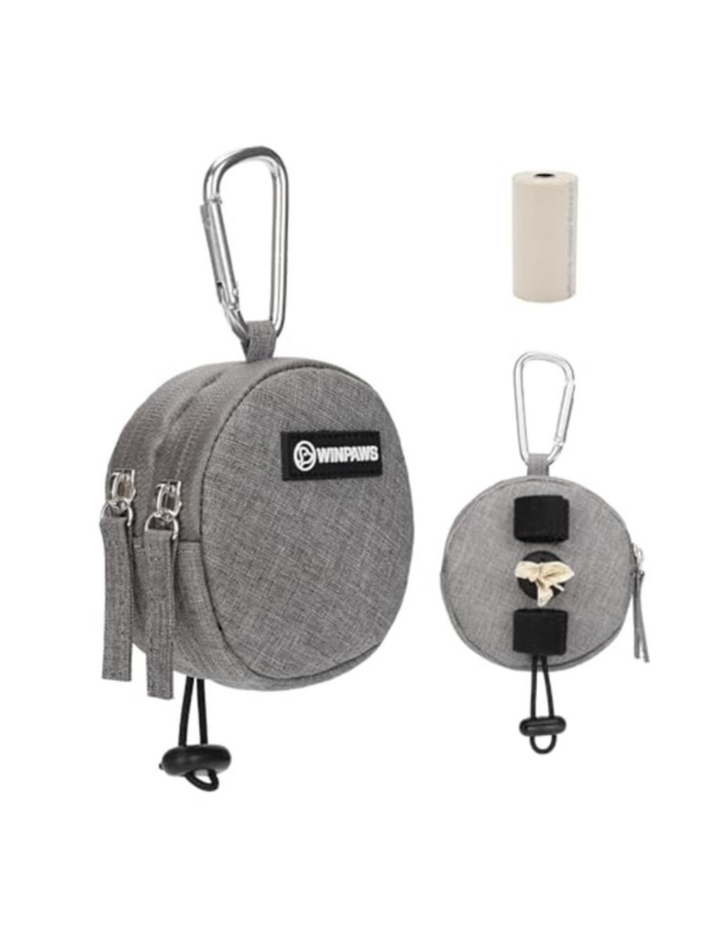 Dog Poop Bag Holder for Leashes- Dog Treat Pouch with Waterproof Zipper Puppy